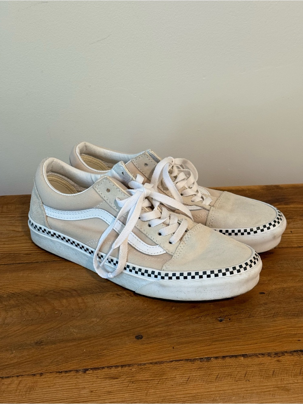 Vans Old Skool Checkered Foxing Turtledove Skate Shoes
